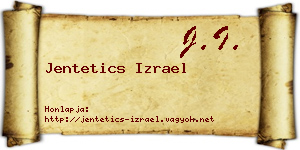 Jentetics Izrael névjegykártya